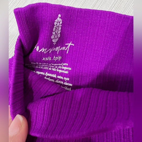 Free People Good Karma Leggings NWOT Purple XS/S - Picture 2 of 2